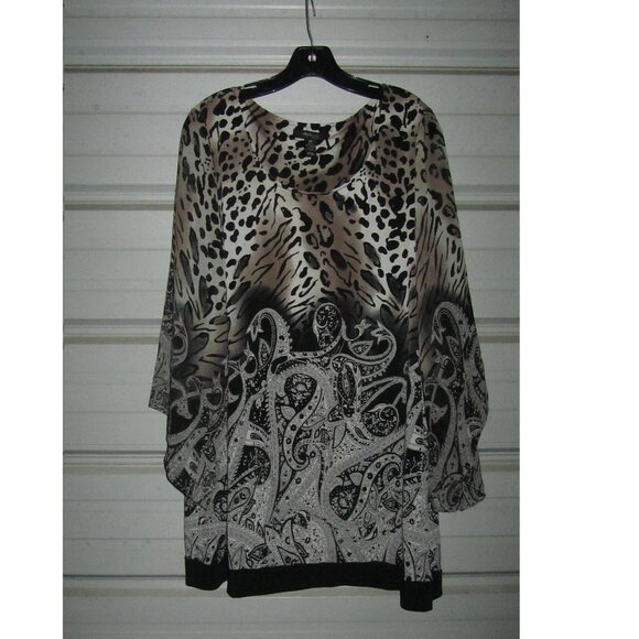 2X Plus Size Style & Co Dressy womens Tunic Blouse Paisley Print Work shirt - Picture 1 of 6
